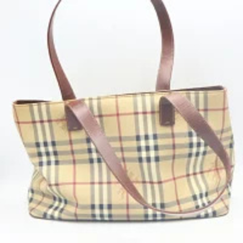 Burberry Nova Horse Tote h Shadow Beige Check Bag Brown Black